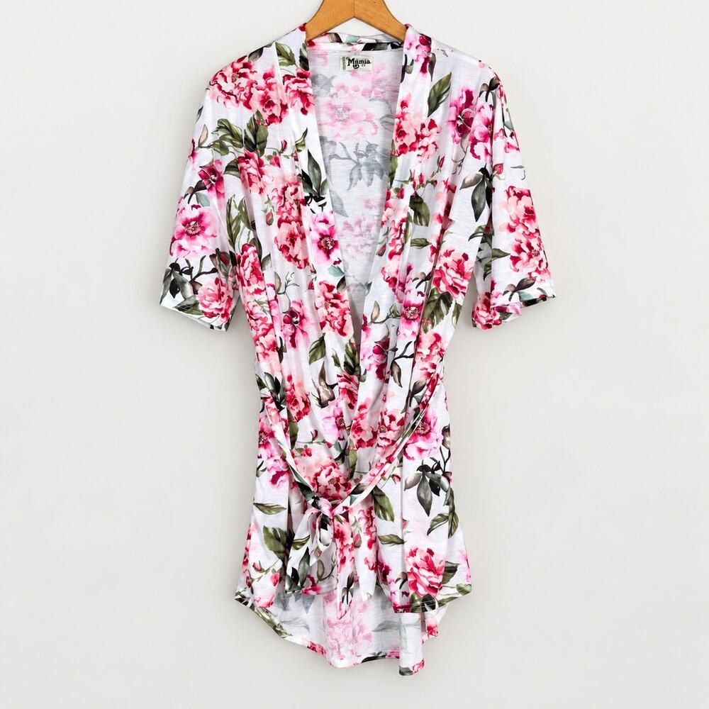 Show Me Your Mumu Brie Garden of Blooms Womens One Size Robe Floral Short Sleeve